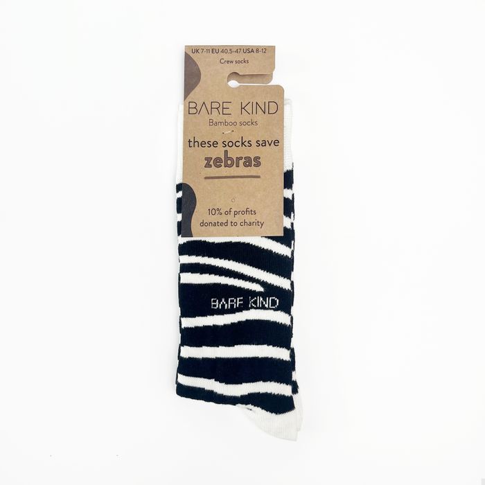 Zebra Print Socks | Bamboo Socks | Black Socks