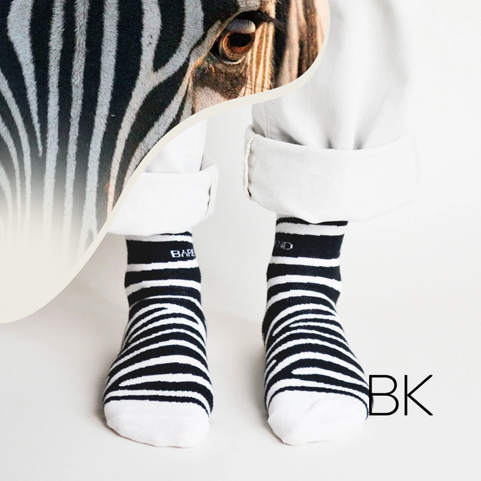 Zebra Print Socks | Bamboo Socks | Black Socks