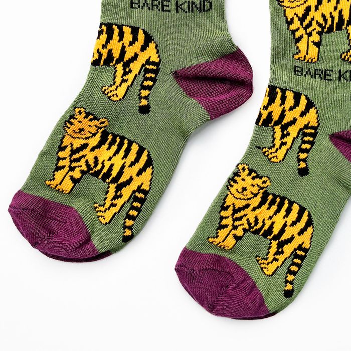 Tiger Socks | Kids Bamboo Socks | Green Socks | Asia Socks