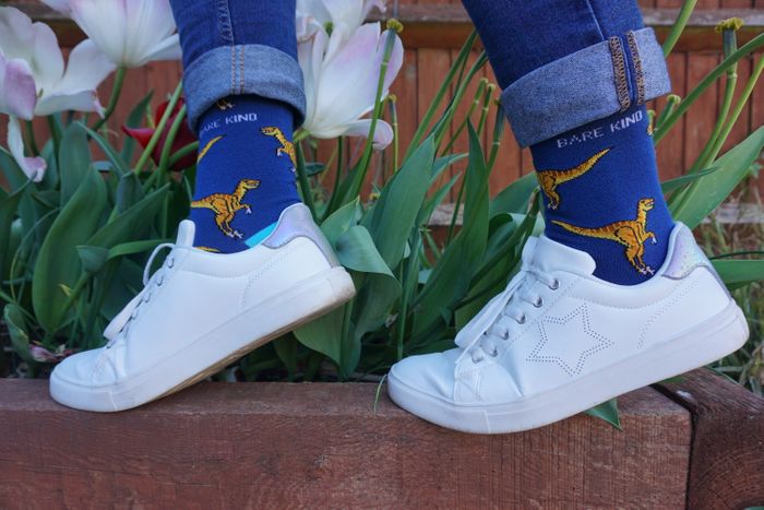 Velociraptor Socks | Bamboo Socks | Blue Socks | Dino Socks