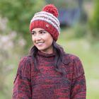 Pure wool, bobble hat with charcoal/spice jumper