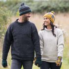 Pure wool, bobble hat with charcoal/spice jumper