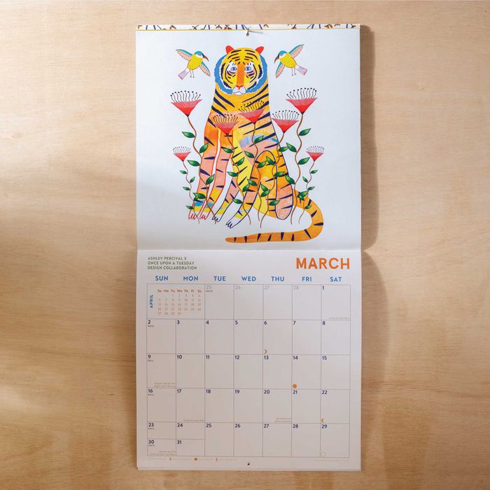 2025 Calendar | Artist Collab with Ashley Pervical | Folk Animals | Sunday Start