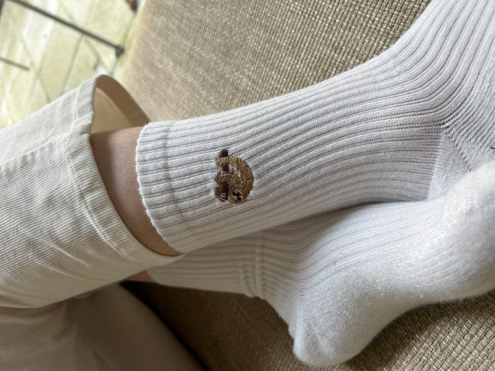 Sloth Socks | Ribbed Bamboo Socks | White Socks