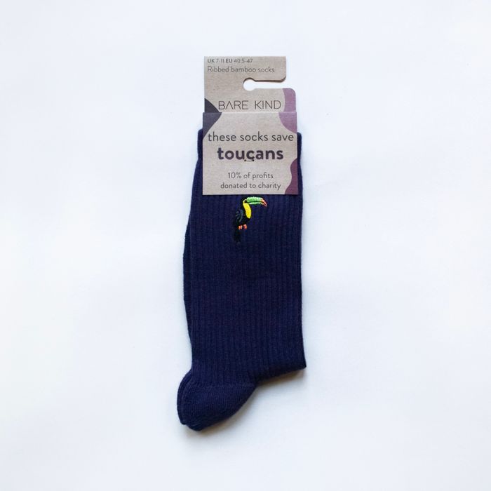 Toucan Socks | Ribbed Bamboo Socks | Deep Purple Socks