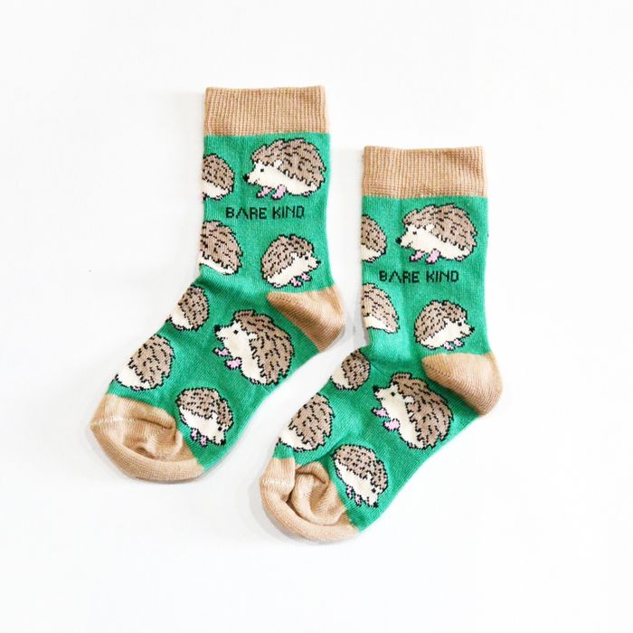 Hedgehog Socks | Child Bamboo Socks | Green Socks