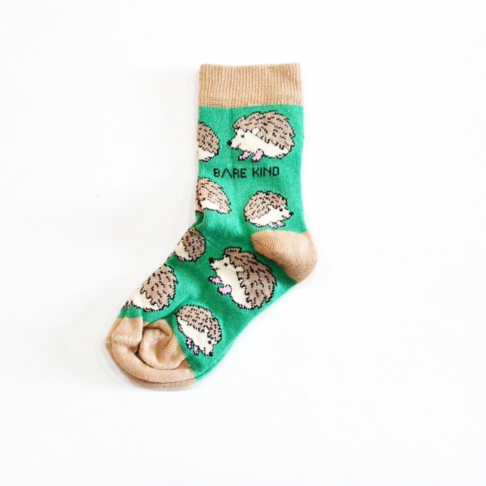 Hedgehog Socks | Child Bamboo Socks | Green Socks