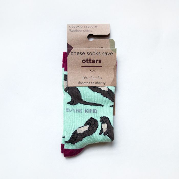 Otter Socks | Child Bamboo Socks | Pastel Green Socks