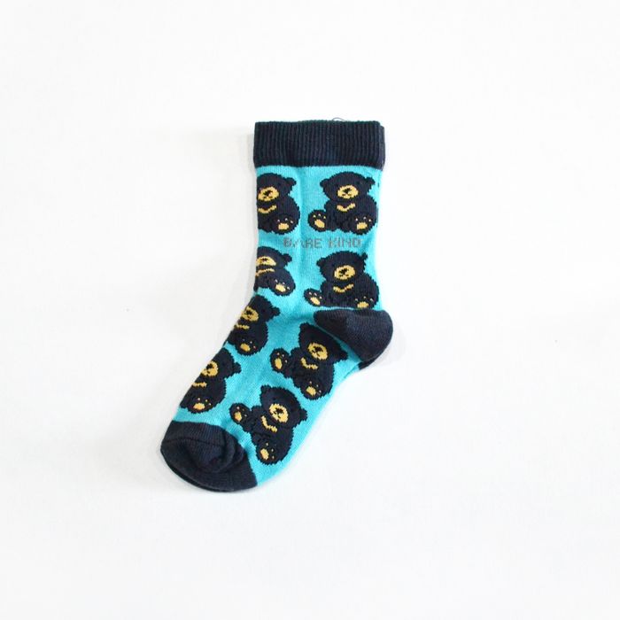 Sun Bear Socks | Kids Bamboo Socks | Aqua Blue Socks