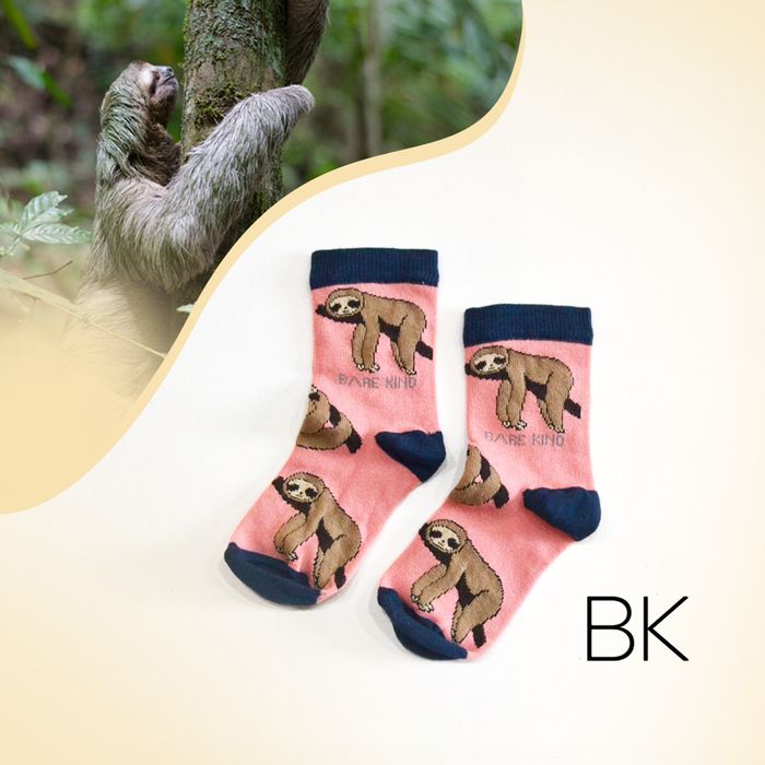 Sloth Socks | Kids Bamboo Socks | Salmon Socks
