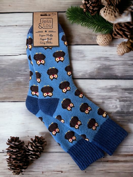 Cornflower Owl Socks - Rib & Cuff