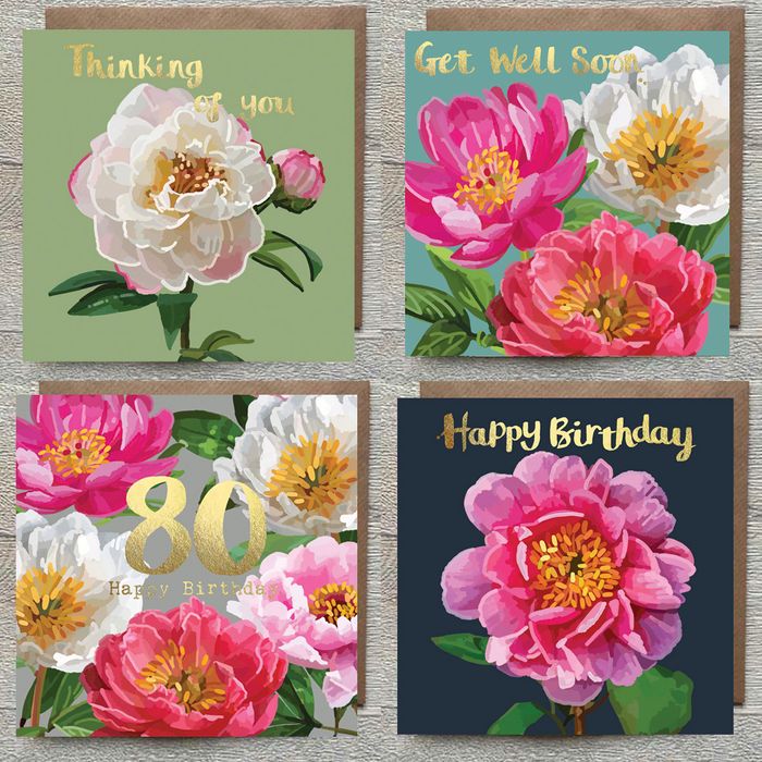 Peonies - Gold Foiled