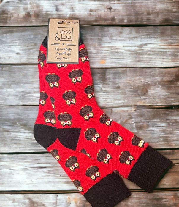 Red Owl Socks - Rib & Cuff