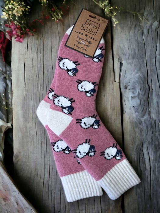 Pink Sheep Socks - Rib & Cuff