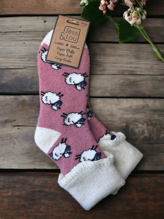 Pink Sheep Socks - Rib & Cuff