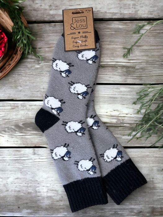 Grey Sheep Socks - Rib & Cuff