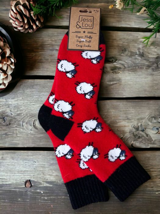 Red Sheep Socks - Rib & Cuff