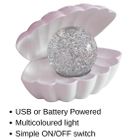 Silver Metallic - Colour Changing Clam with Glitter Pearl