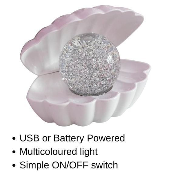 Silver Metallic - Colour Changing Clam with Glitter Pearl