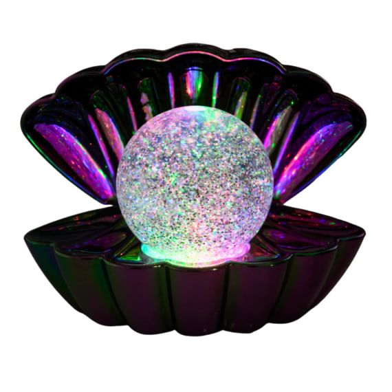 Black Pearl - Colour Changing LED Clam with Glitter Pearl