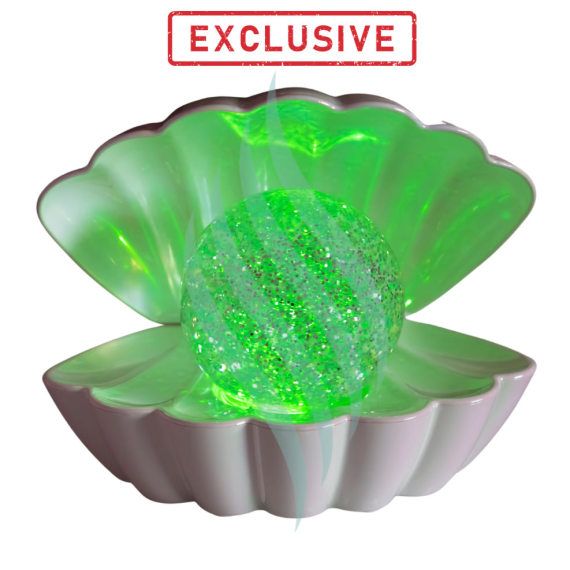 White Pearl - Colour Changing LED Clam with Glitter Pearl