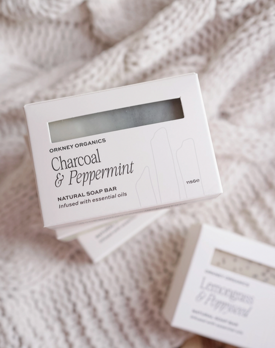 Organic soap bar - Charcoal and peppermint