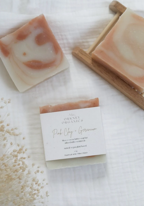 Organic soap bar - Pink clay and geranium