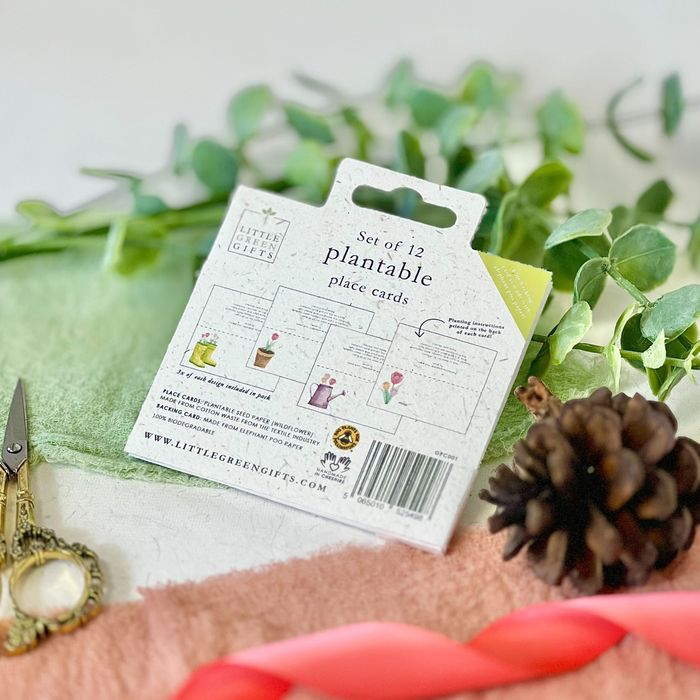 Plantable Place Cards in Elephant Poo Packaging