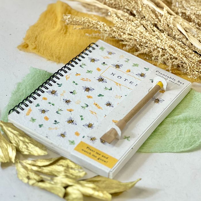 Plantable Notebook & Pen Set in Elephant Poo Packaging