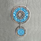 Stainless Steel & Decorated Walnut Necklace
