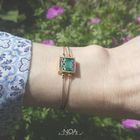 Brass & Decorated Ceramic Bracelet