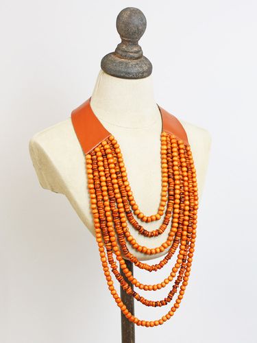 Statement Bead & Leather Necklace