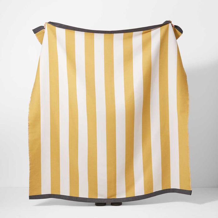 Devon Stripe Large Recycled Cotton Throw - Ian Mankin