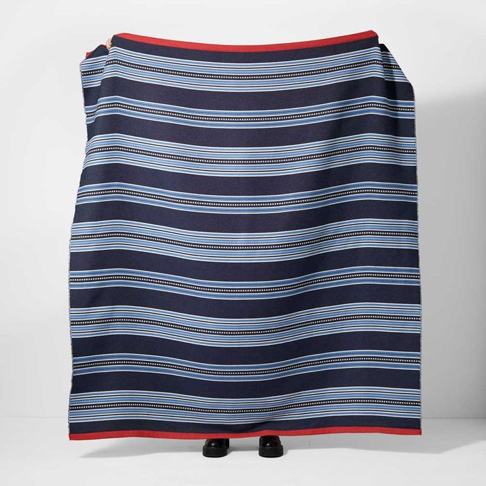 Bamburgh Stripe Large Recycled Cotton Throw - Ian Mankin