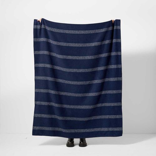 Pembroke Stripe Small Recycled Cotton Throw - Ian Mankin