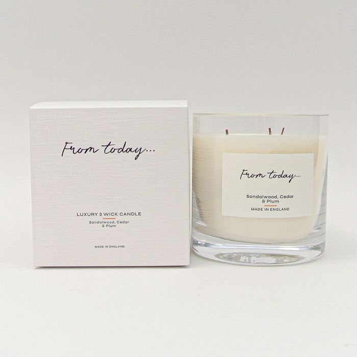 Sandalwood, Cedar & Plum Candle (Three Wick)
