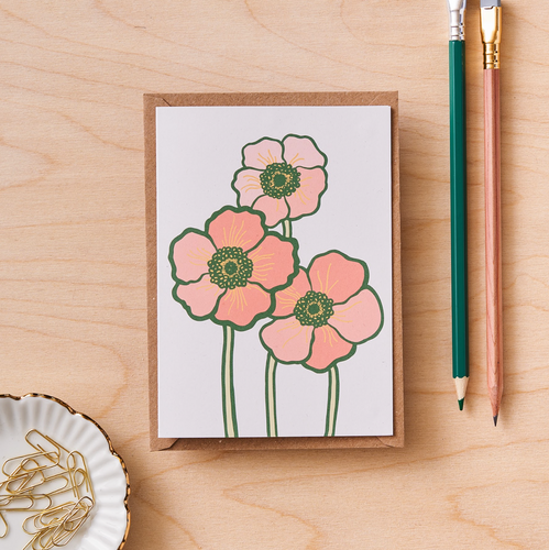 Poppies greetings card - Illustrations of nature