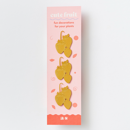 Cute Fruit Strawberry, set of 3 decorations