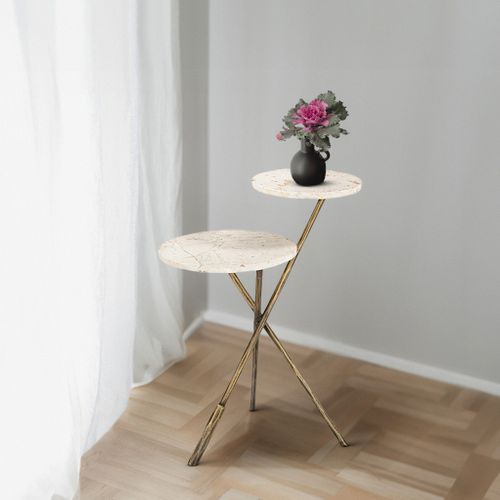 Vale Italian Marble Top End Table