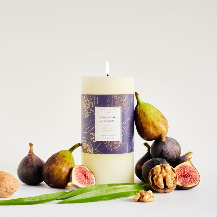 Oak Hills Green Fig & Walnut Pillar Candle