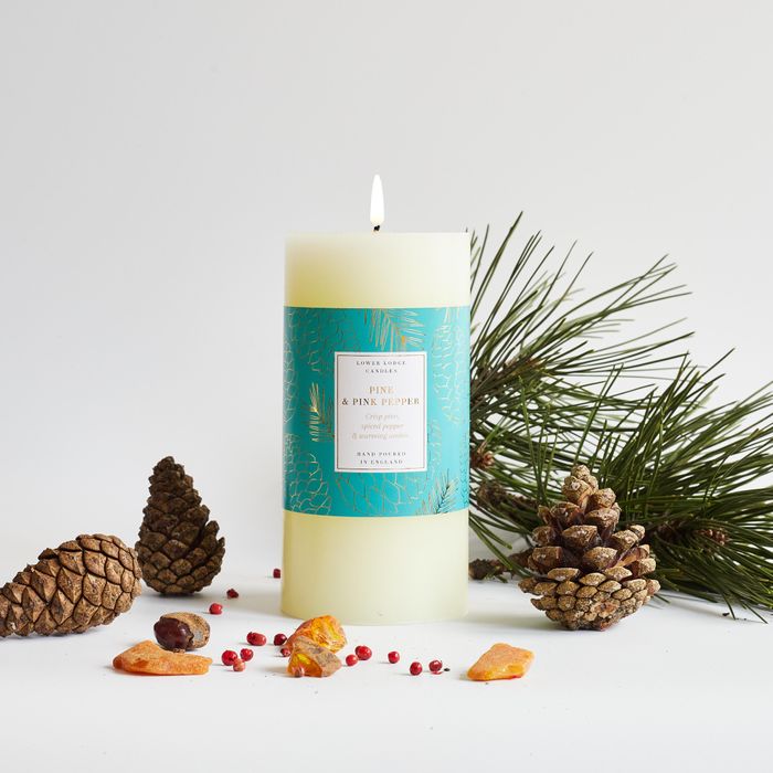 Oak Hills Pine & Pink Pepper Pillar Candle