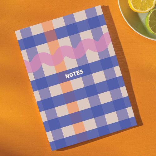 A5 Cobalt Check Notebook