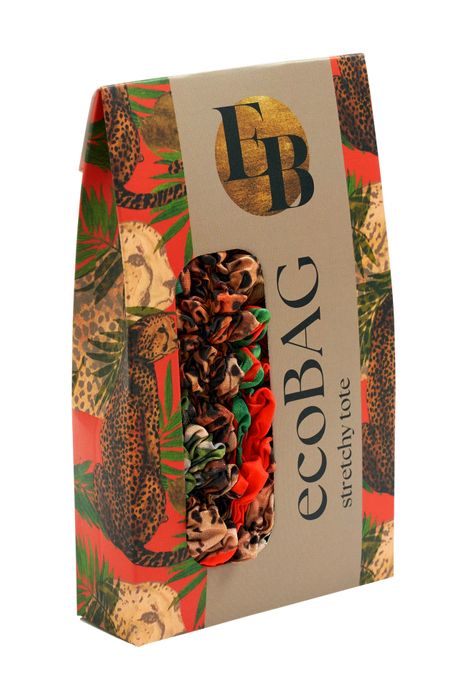 EcoBag, by BeBougie Leopard & Palm Sustainable Stretchy Tote