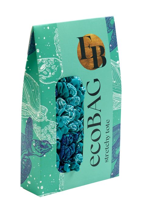 EcoBag, by BeBougie Blue Ocean Turtle Sustainable Stretchy Tote
