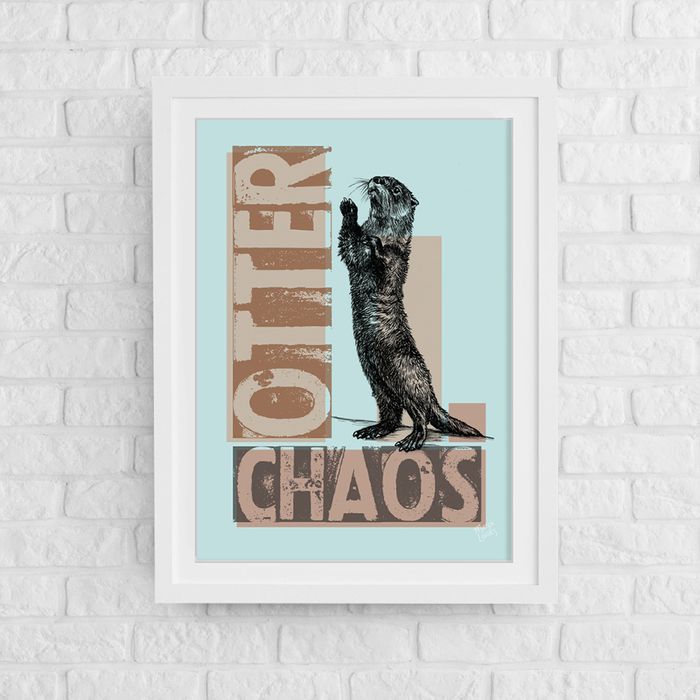 Otter Chaos Art Print