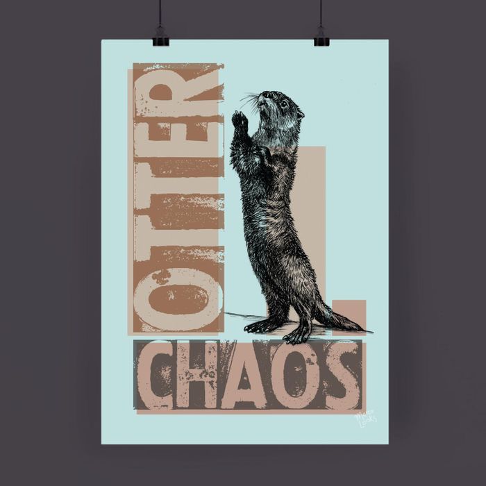 Otter Chaos Art Print