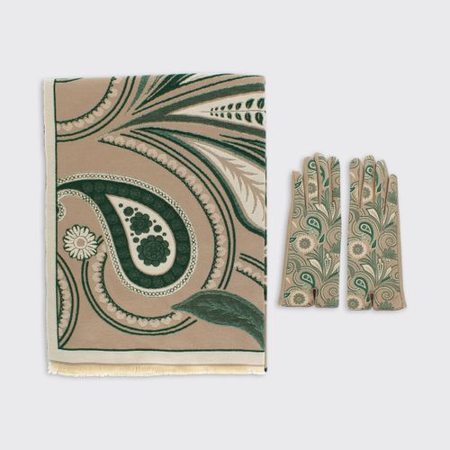 Connie Paisley Scarf and Gloves