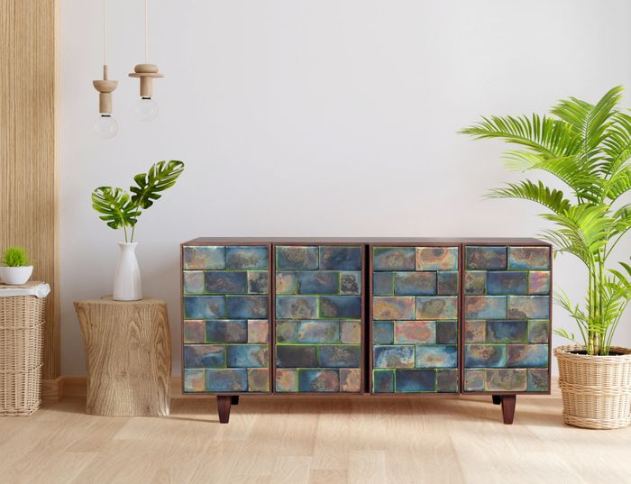 Azure Tile Low Sideboard,