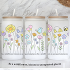 Be a Wildflower 16oz frosted glass tumbler