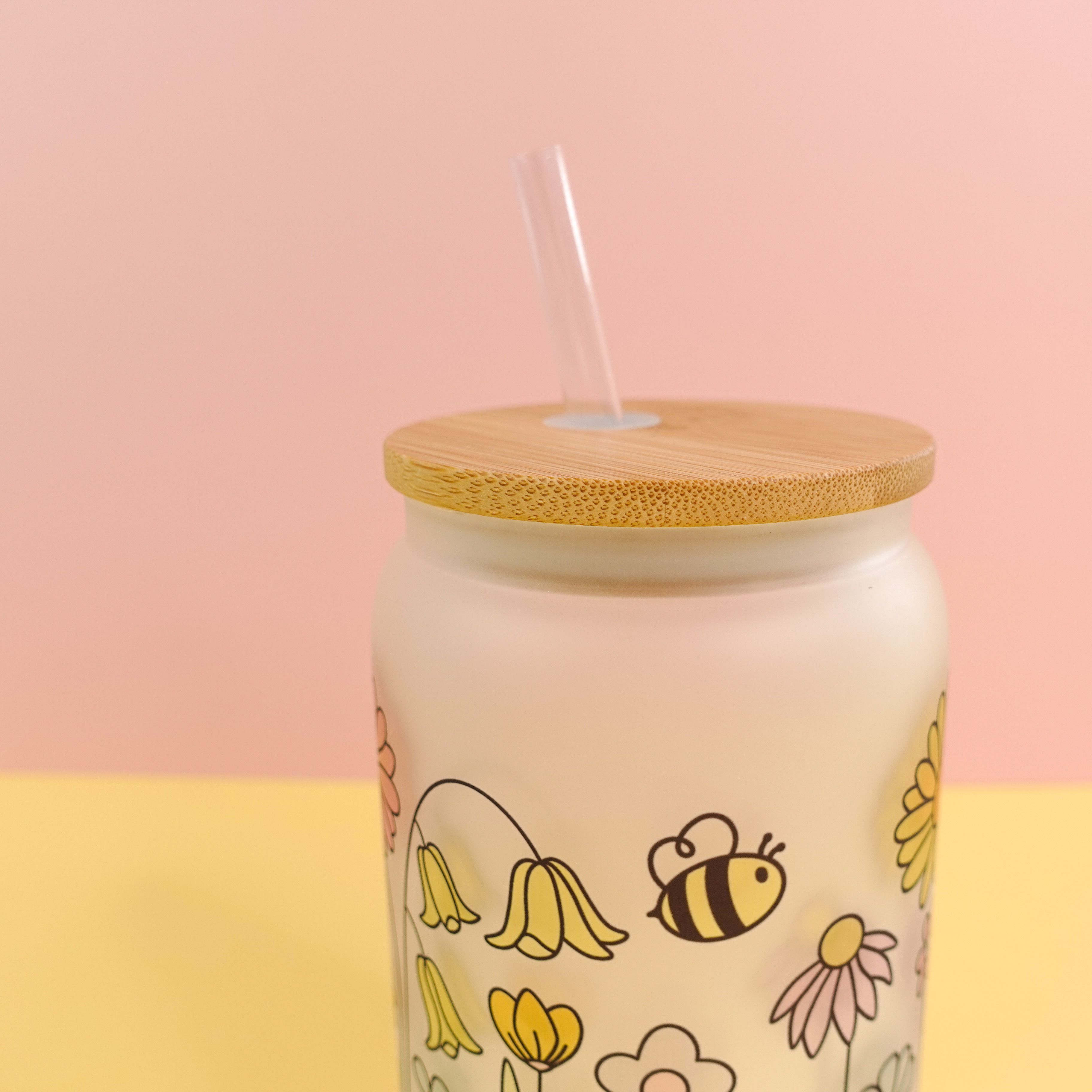 Be a Wildflower 16oz frosted glass tumbler